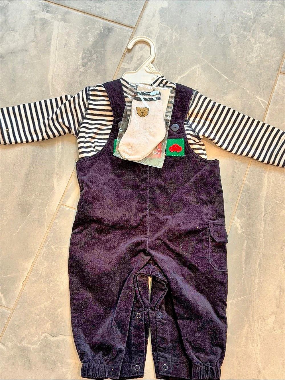 Starting Out Girls Size 6 Striped Overall Set NWT